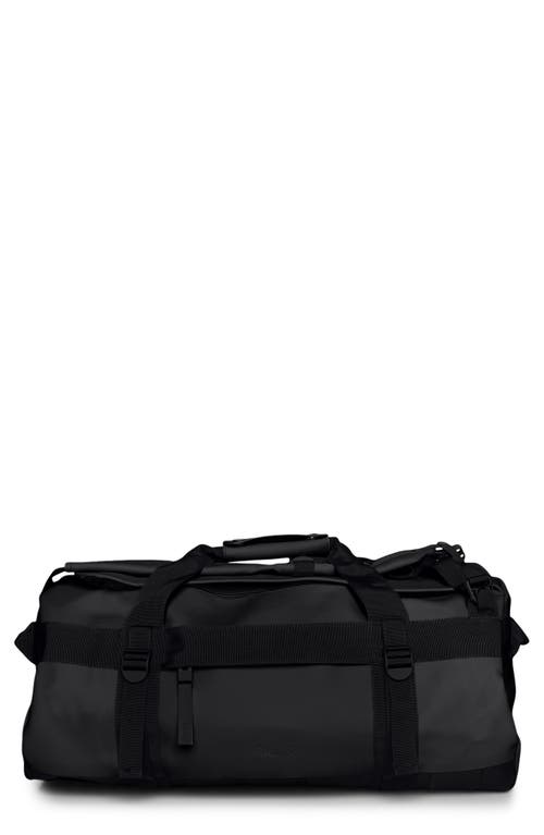 Rains Small Texel Waterproof Duffle Backpack in Black 