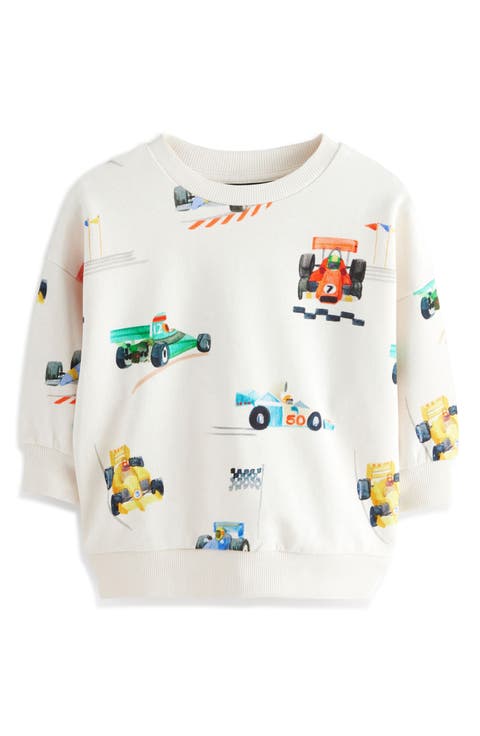 Kids' Crew Car Print Cotton Crewneck Sweatshirt (Little Kid)