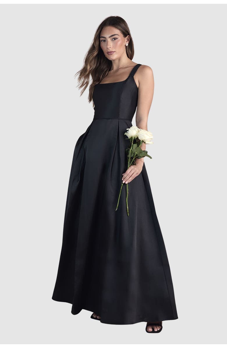Coast Scoop Neck Full Skirted Twill Maxi Dress, Main, color,