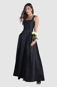 Coast Scoop Neck Full Skirted Twill Maxi Dress
