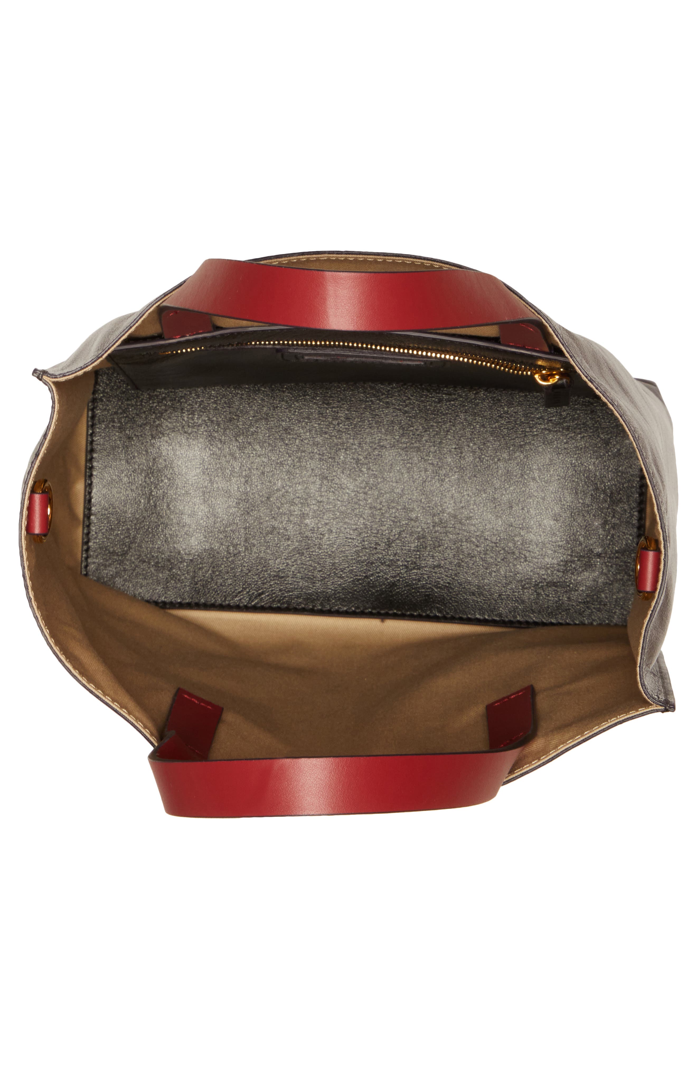 Marni Museo Small Colorblock Leather Tote, Alternate, color, 