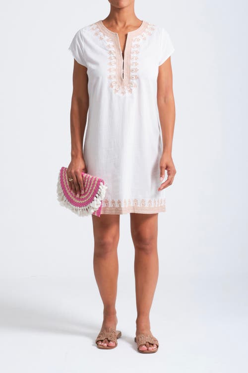 Calypso St. Barth Rowena Dress in White/Beige 