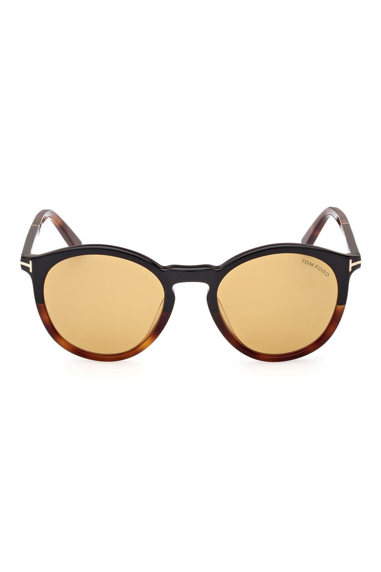 51mm Gradient Round Sunglasses, Main, color, HAVANA/ AMBER