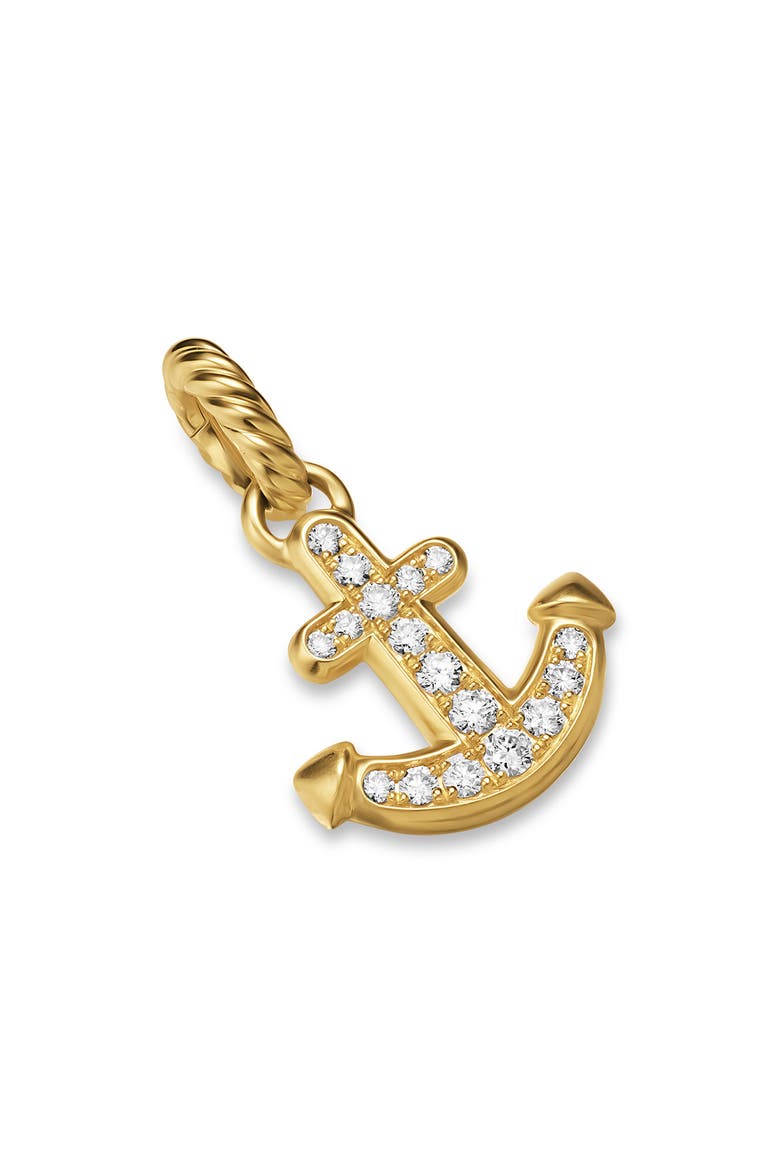 Anchor Amulet in 18K Gold with Diamonds, 14.5mm, Main, color, GOLD
