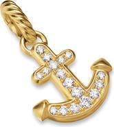 David Yurman Anchor Amulet in 18K Gold with Diamonds, 14.5mm