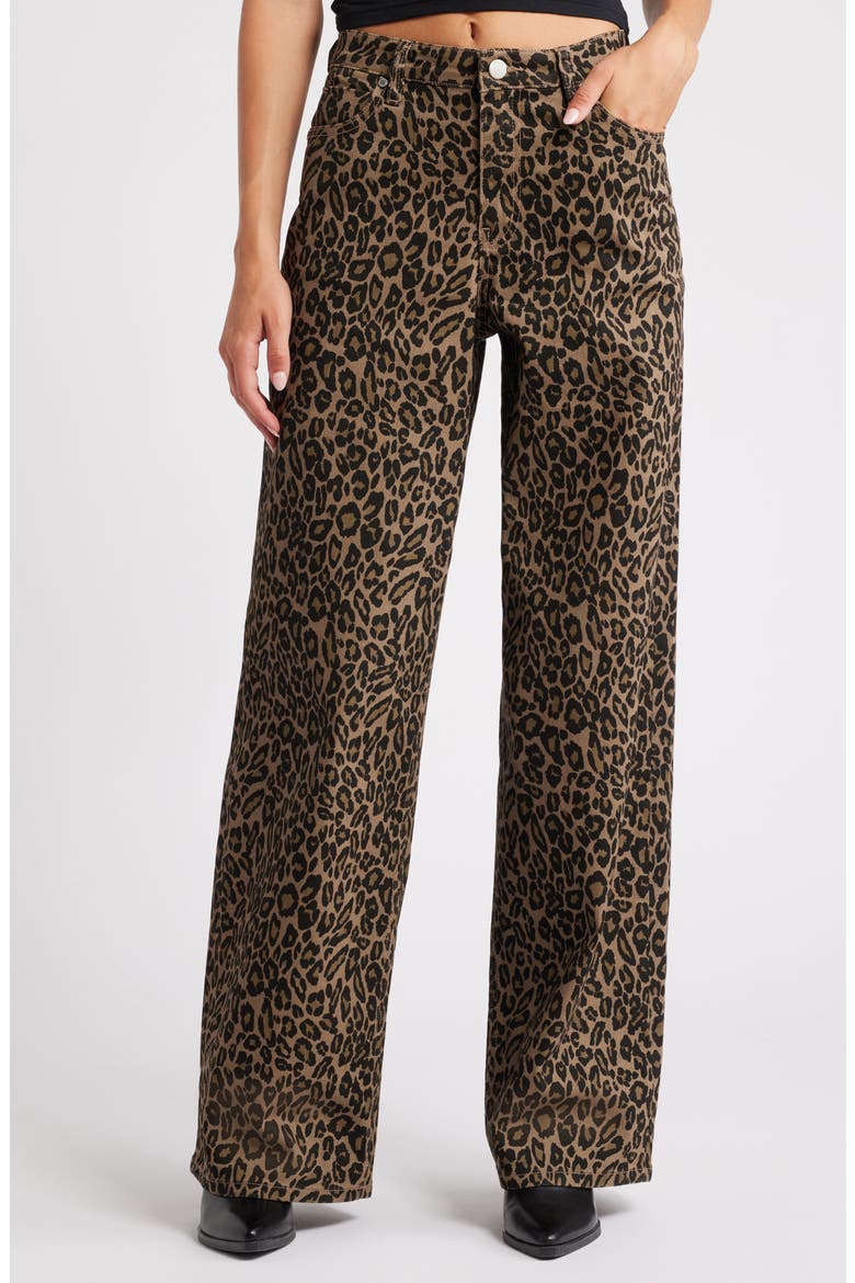 Baggy Wide Leg Jeans, Main, color, LEOPARD