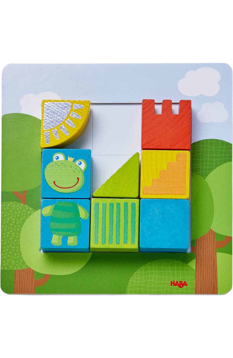 HABA Animal Squares Chunky Wooden Puzzle Building Blocks Arranging Game with Template Cards, Montessori Toys Toddler Puzzle Ages 2+, Alternate, color, Multi