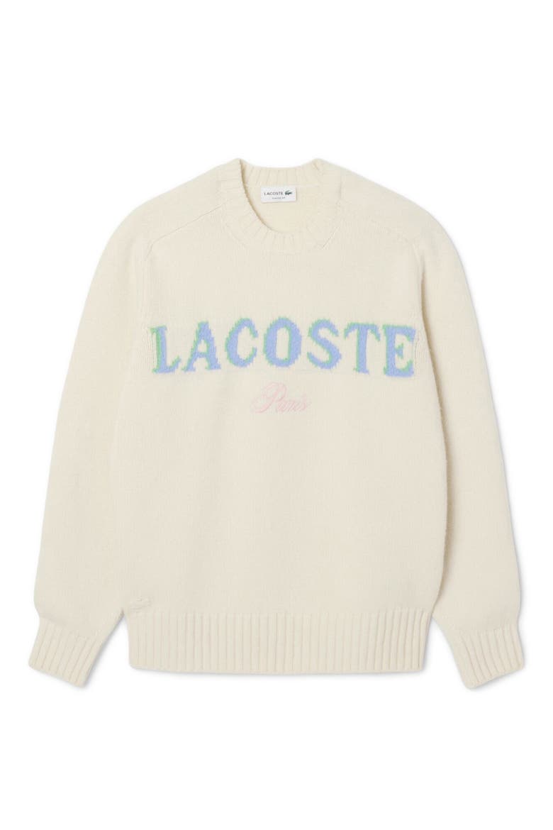 Intarsia Logo Wool Crewneck Sweater, Alternate, color, LAPLAND/ DELPHINIUM