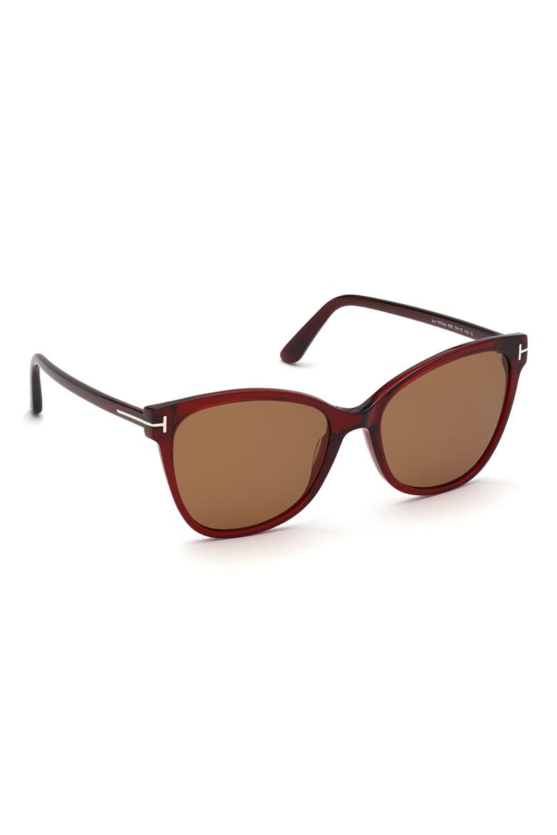 58mm Cat Eye Sunglasses, Alternate, color, RED/ OTHER / BROWN
