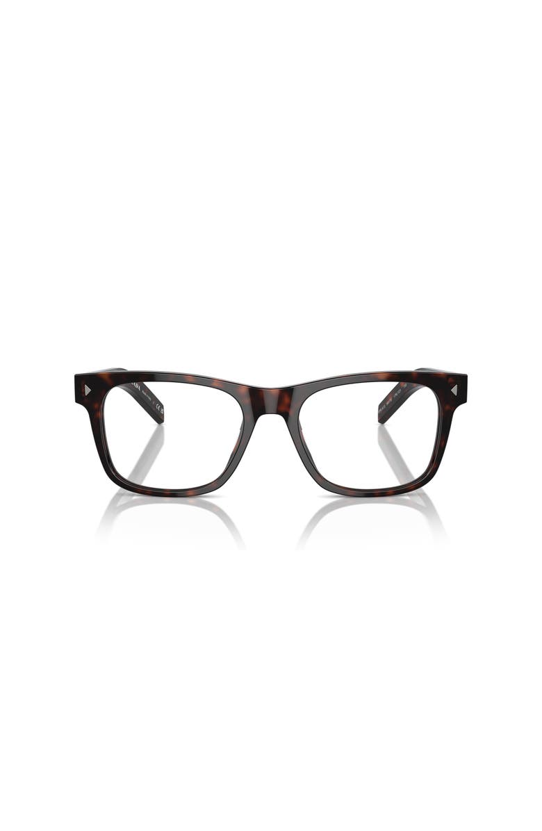 Prada 52mm Rectangle optical glasses, Alternate, color, Tortoise