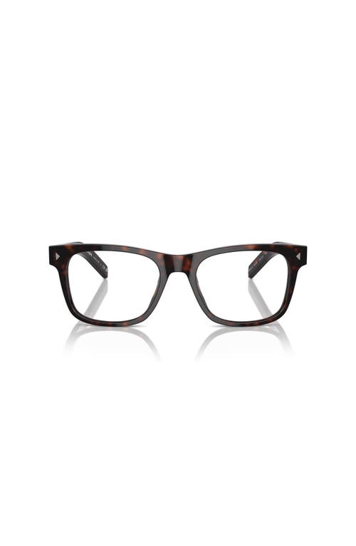 Prada 52mm Rectangle Optical Glasses In Brown
