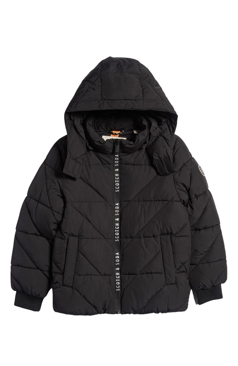 Scotch & Soda Kids' Water Repellent Hooded Jacket, Main, color, 