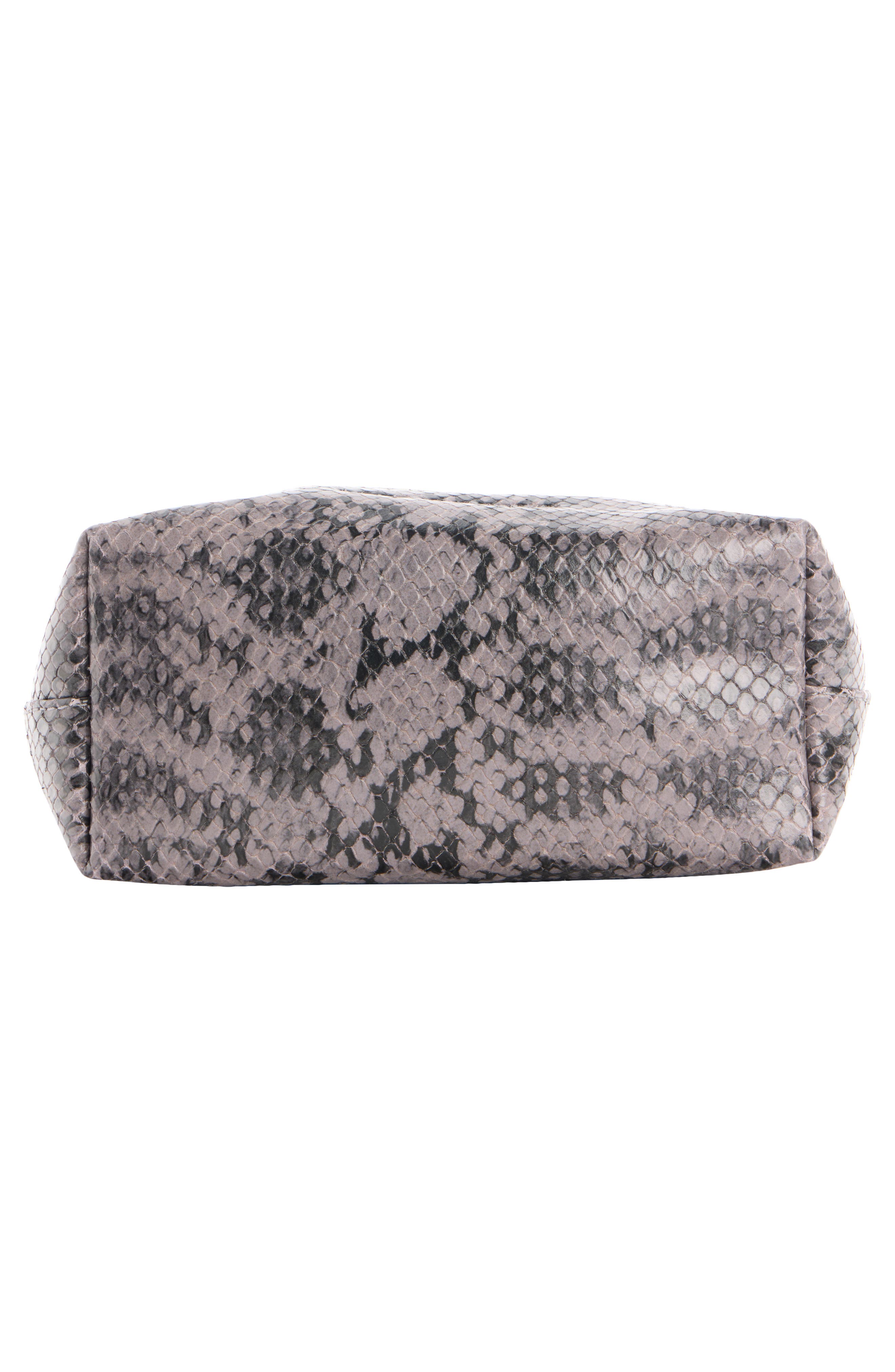 Micro Snakeskin Print Leather Handbag, Alternate, color, TAUPE 811