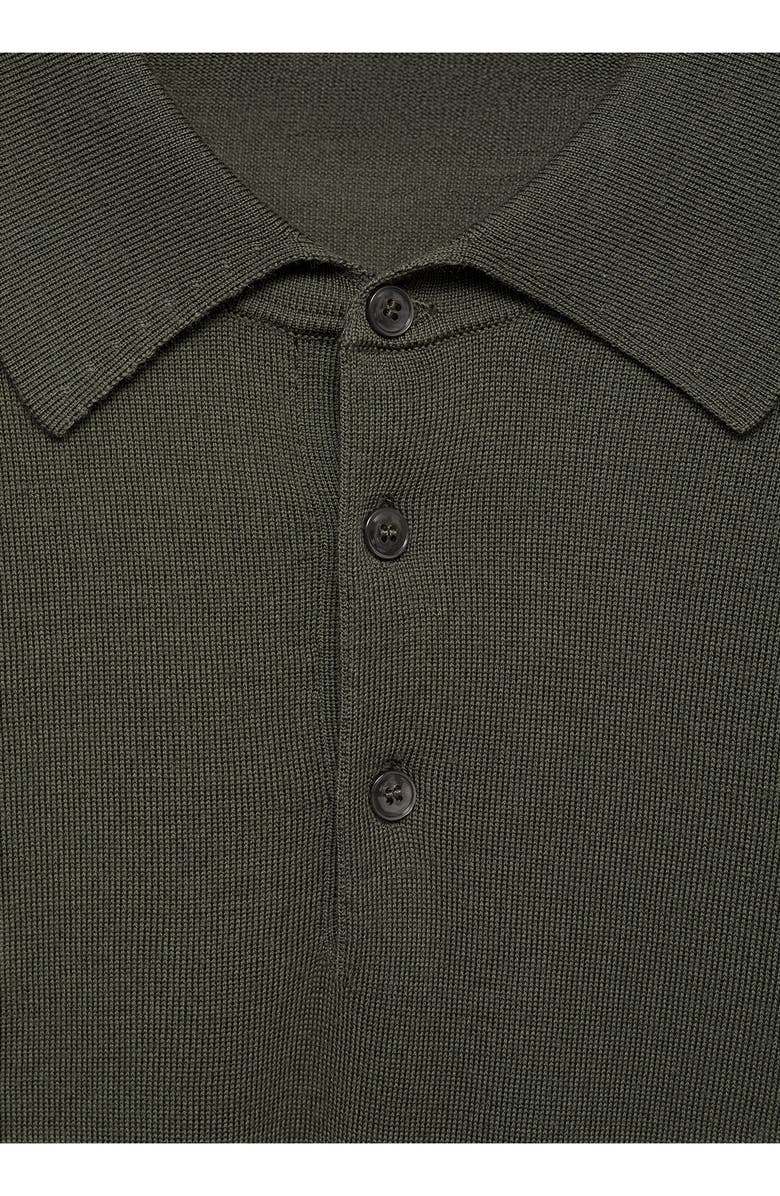 MANGO Merino Wool Polo Sweater, Alternate, color, Forest Green