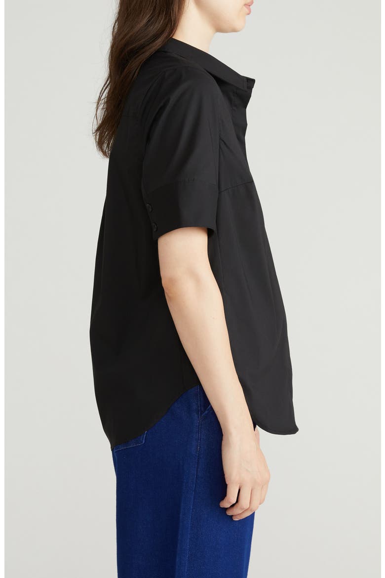Stretch Poplin Shirt, Alternate, color, BLACK