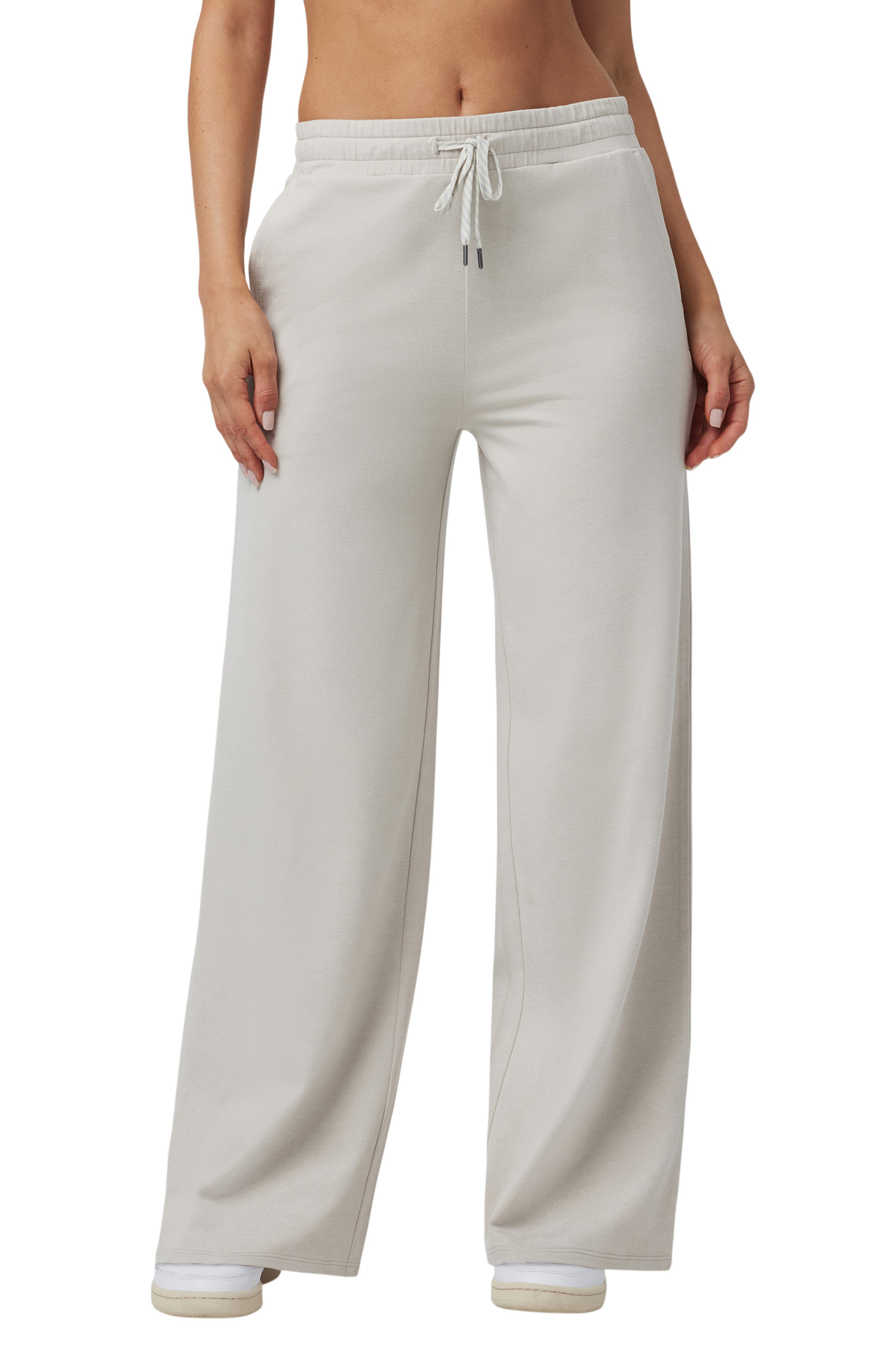 white fitted joggers