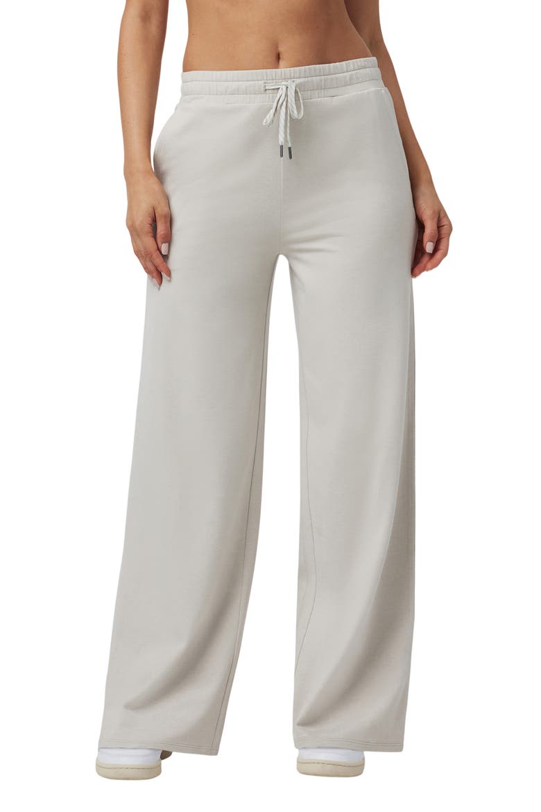 Halo Essential Wide Leg Sweatpants, Main, color, ECRU HEATHER