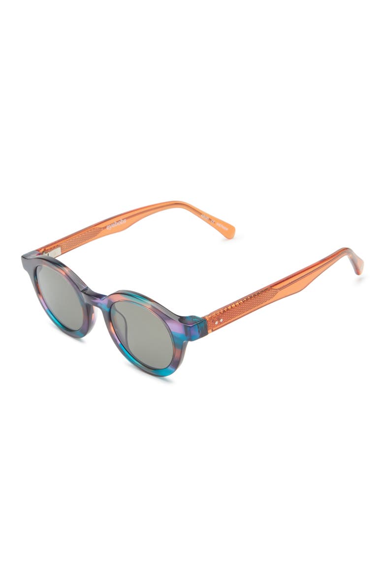 TV Party 41mm Polarized Round Sunglasses, Alternate, color, PURPLE / ORANGE / GREY
