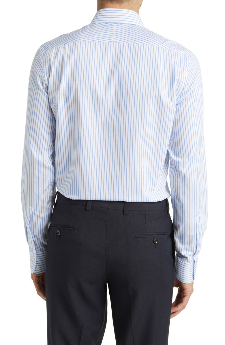 Charles Tyrwhitt Slim Fit Non-Iron Stripe Twill Dress Shirt, Alternate, color, Cornflower Blue