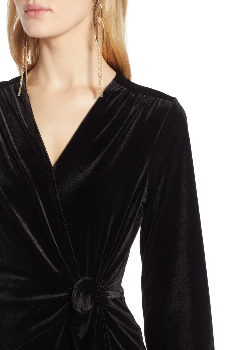 Halogen<sup>®</sup> Velvet Faux Wrap Dress, Alternate, color, 