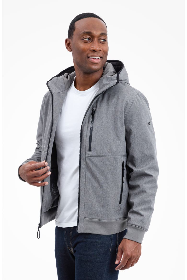 Hooded Soft Shell Jacket, Alternate, color, LT HEATHER GREY