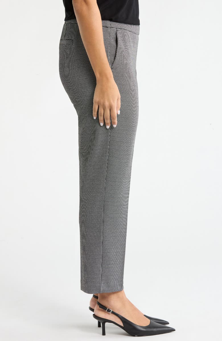 Liverpool Kayla Check Pull-On Trousers, Alternate, color, Black/ W Mini Check