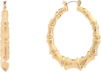 Bamboo Textured Hoop Earrings