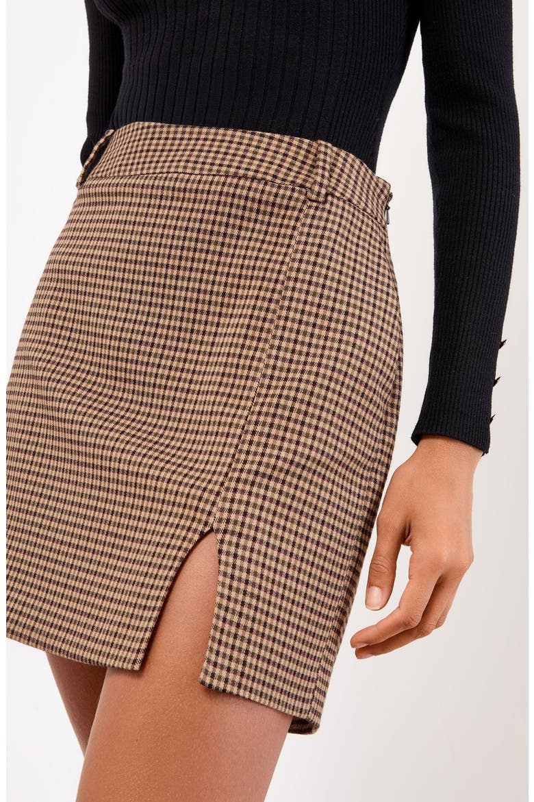 Check Miniskirt, Alternate, color, BROWN