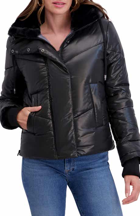 Faux Fur Lined Hood Short Puffer Jacket