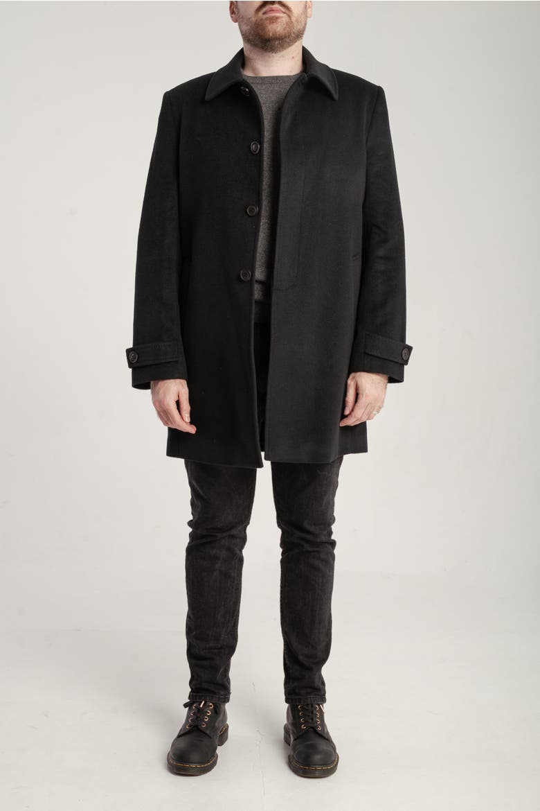 Cashmere Single Breasted Coat, Alternate, color, Black