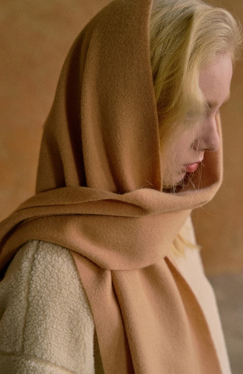 Lost Pattern Lost in Warmth Cashmere Scarf, Alternate, color, Khaki