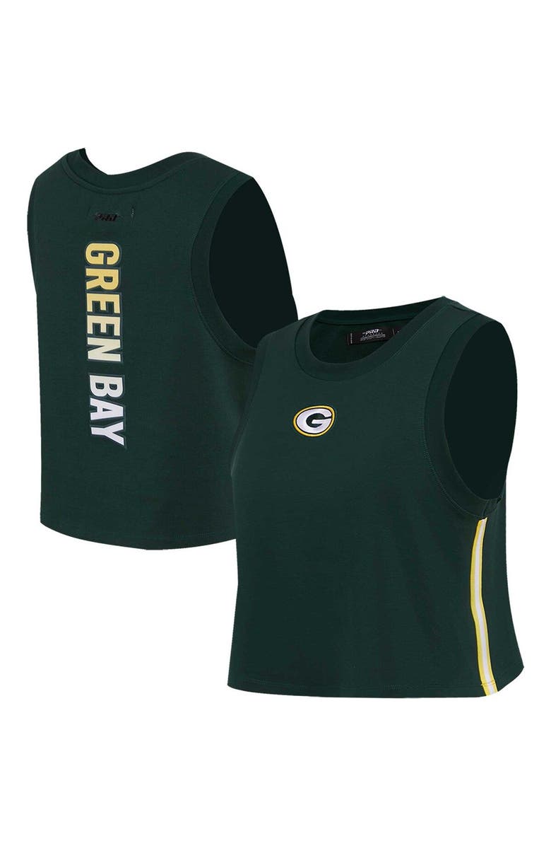 PRO STANDARD Women's Pro Standard  Green Green Bay Packers Ombre Wordmark Classic Cropped Tank Top, Main, color, 
