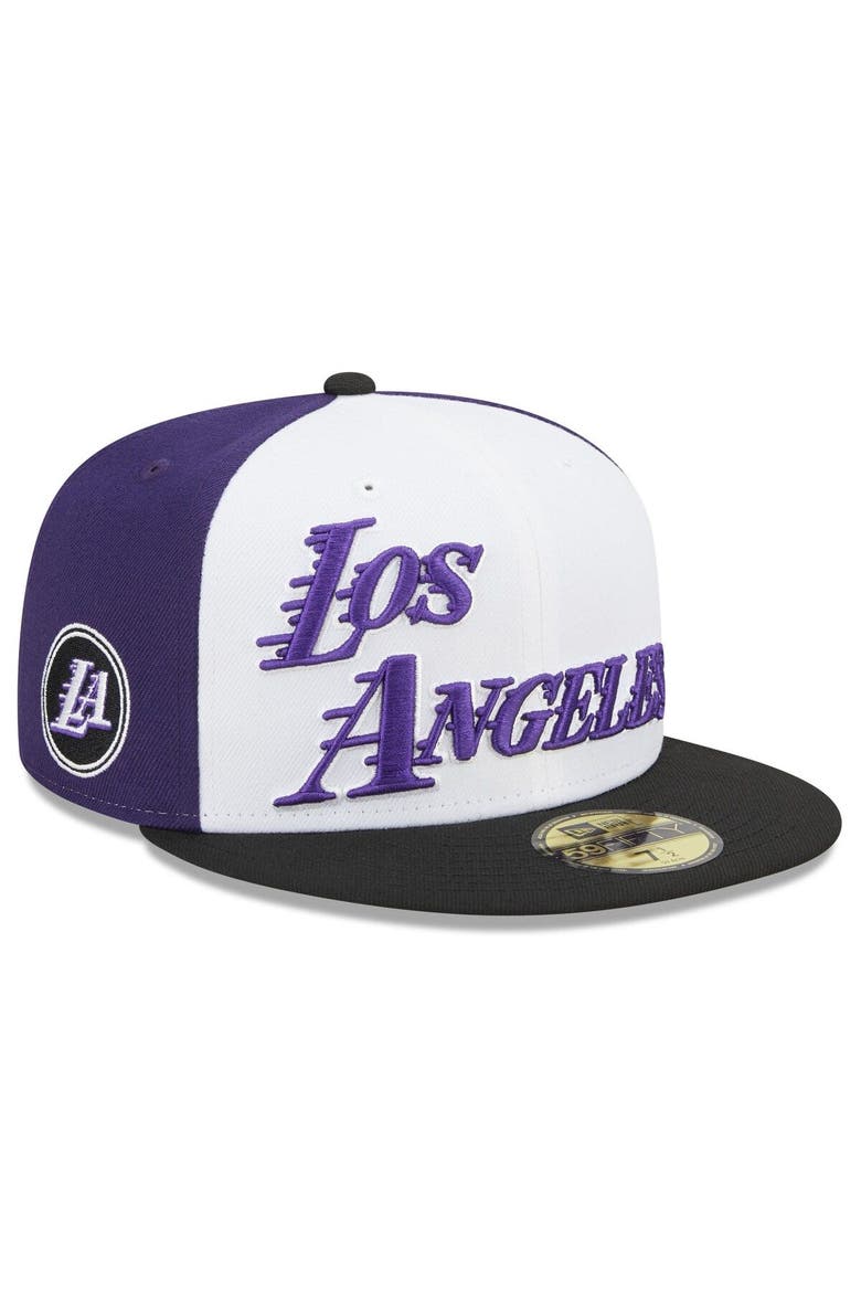 Men's New Era  Black Los Angeles Lakers 2022/23 City Edition Official 59FIFTY Fitted Hat, Alternate, color, Black