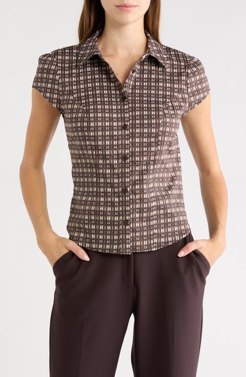 Puff Sleeve Button-Up Shirt