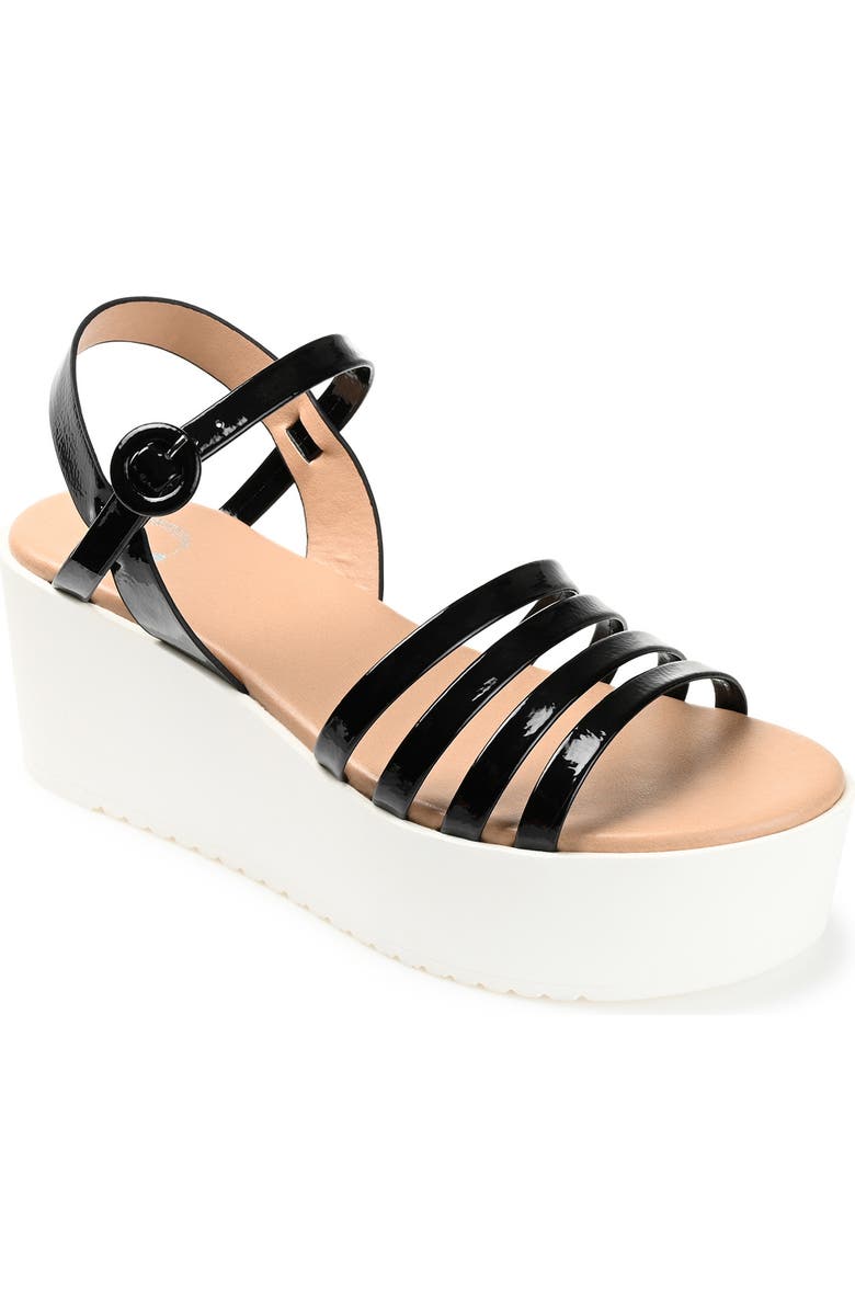 Journee Collection Miragge Platform Sandal, Main, color, Black
