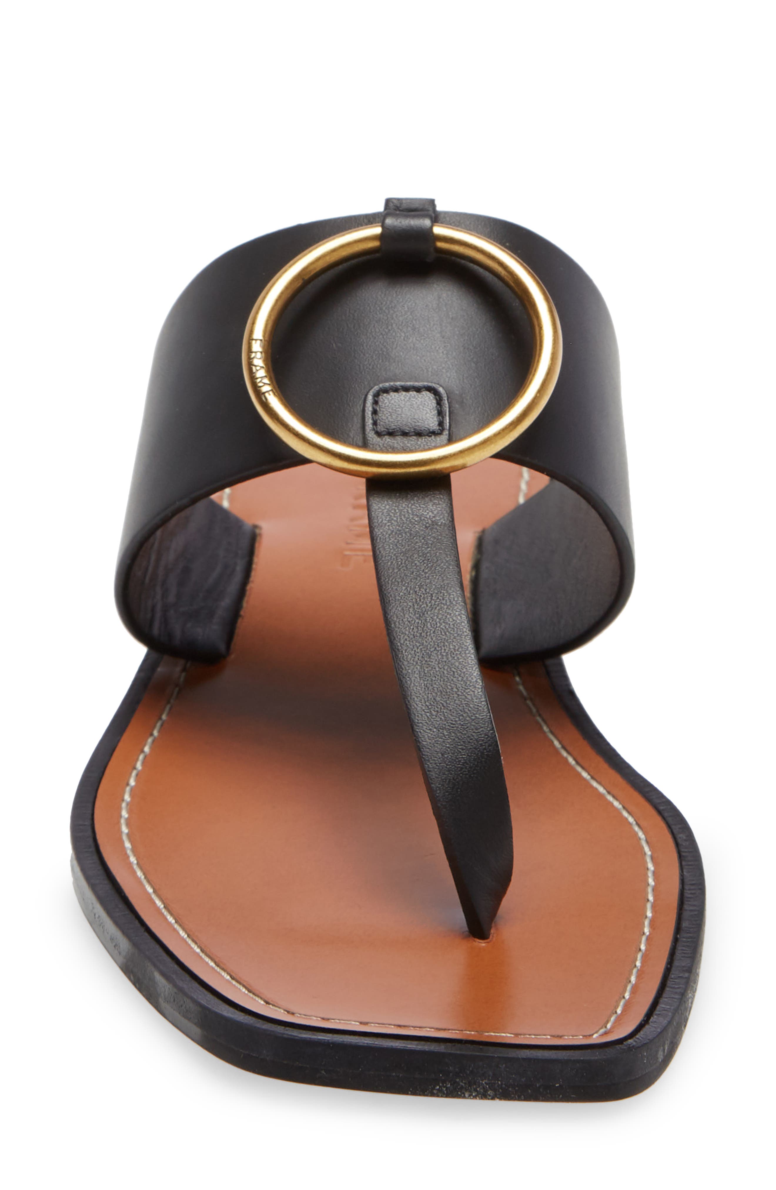 Le Brentwood Flip Flop (Nordstrom Exclusive), Alternate, color, NOIR LEATHER