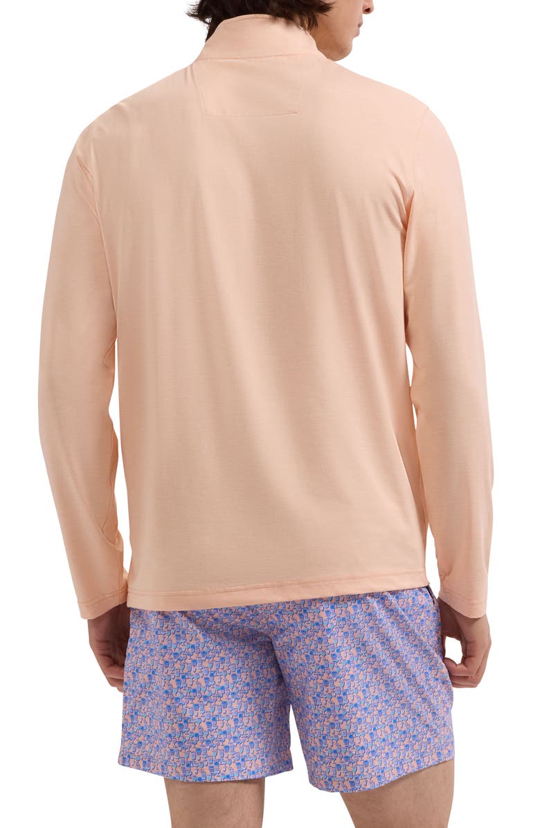 Bugatchi Kai Cocktail Print Swim Trunks, Alternate, color, Peach