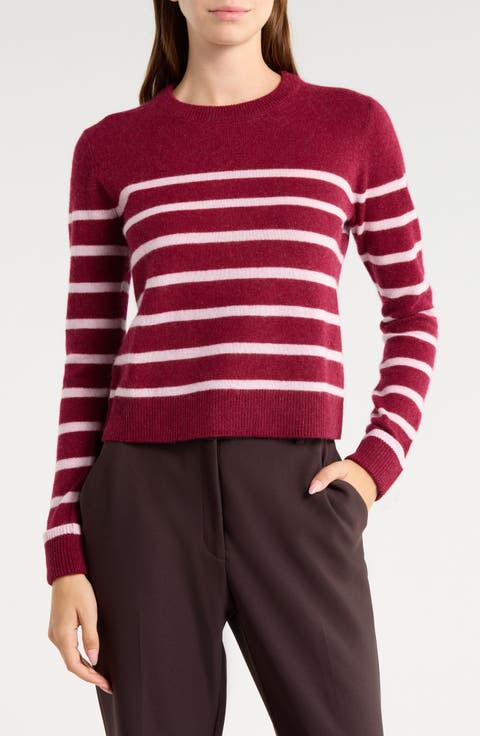 Striped Cashmere Crewneck Sweater