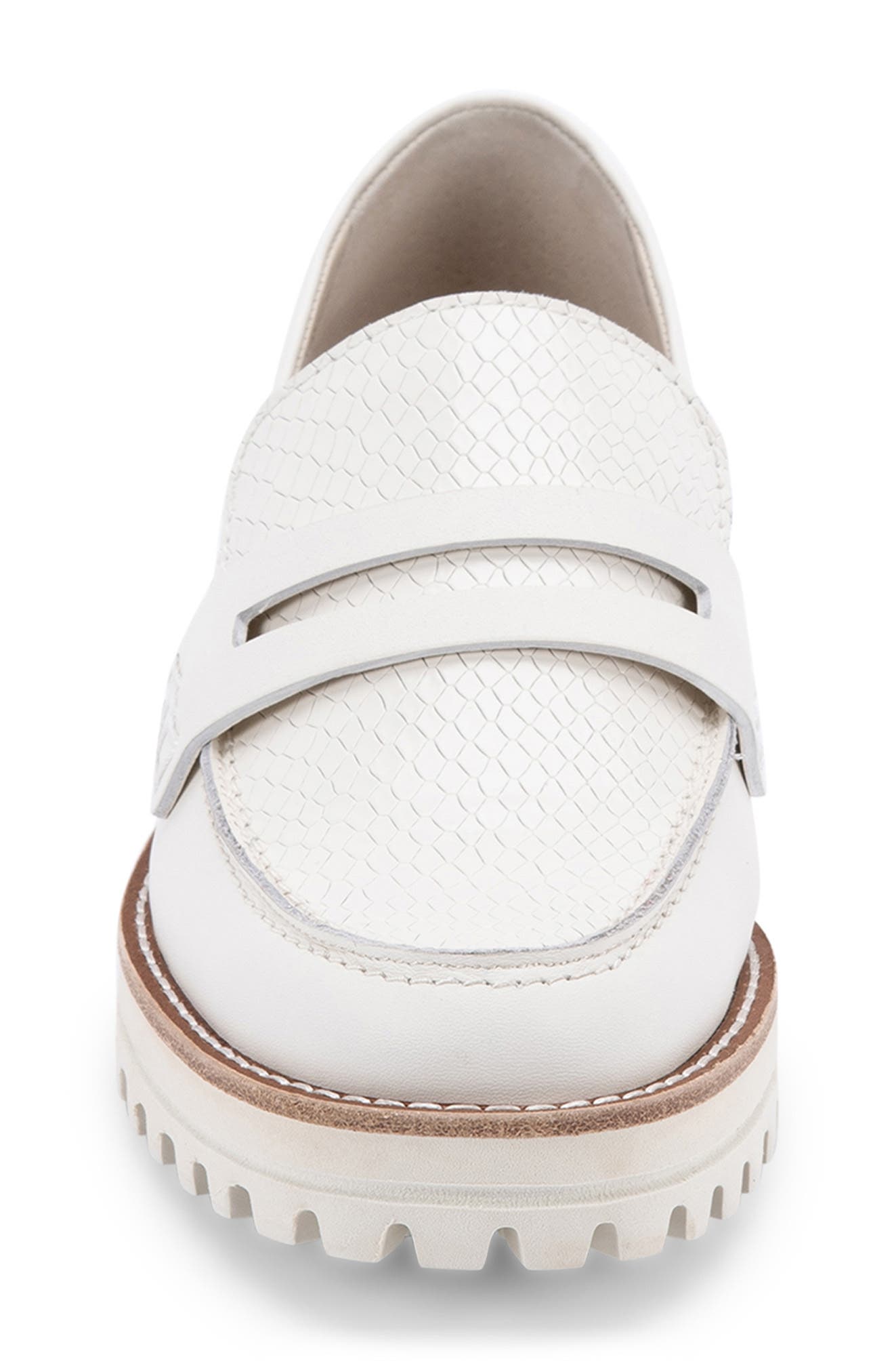 Aubree Croc Embossed Loafer, Alternate, color, WHITE LEATHER