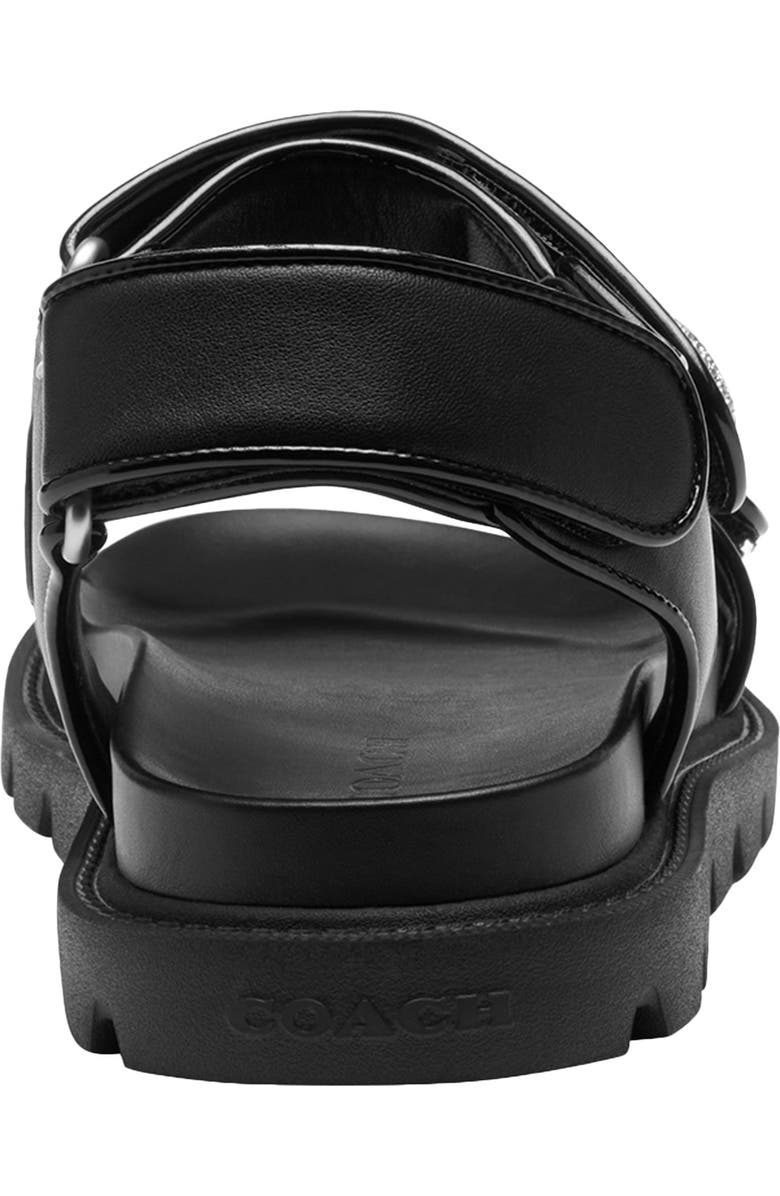 COACH Brynn Leather Sandal, Alternate, color, Black