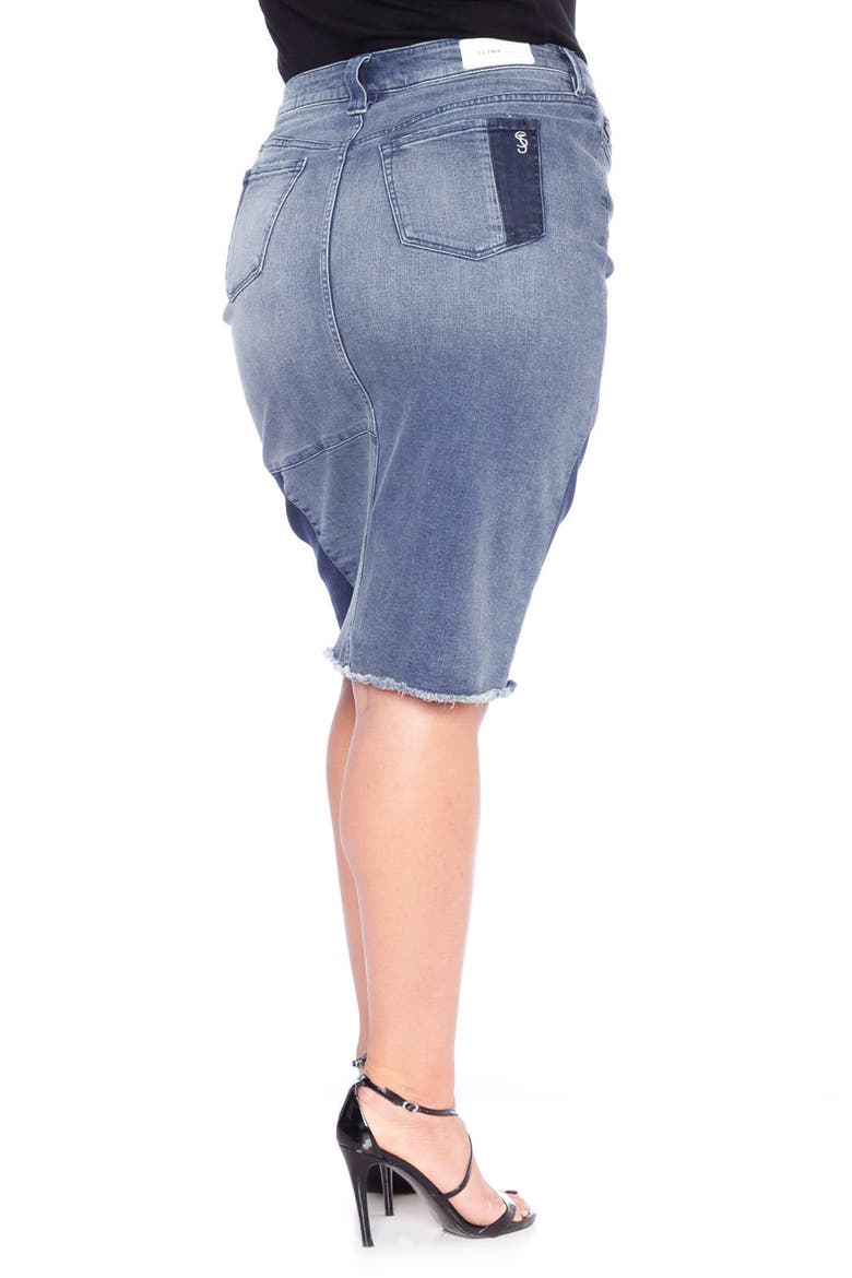 Patchwork Denim Skirt, Alternate, color, VANESSA