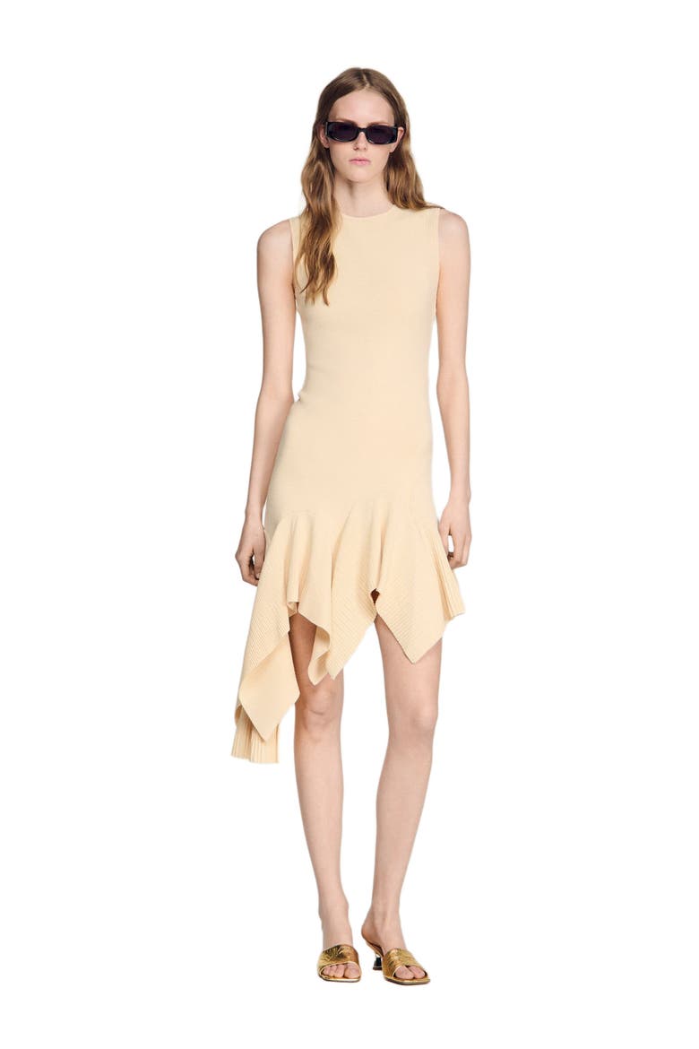 Asymmetric Knit Dress, Alternate, color, Vanilla