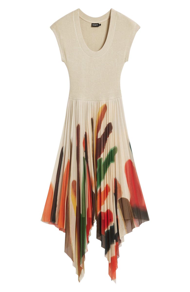 Desigual Handkerchief Hem Dress, Alternate, color, Off White