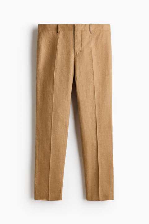 Slim Fit Linen Suit Trousers