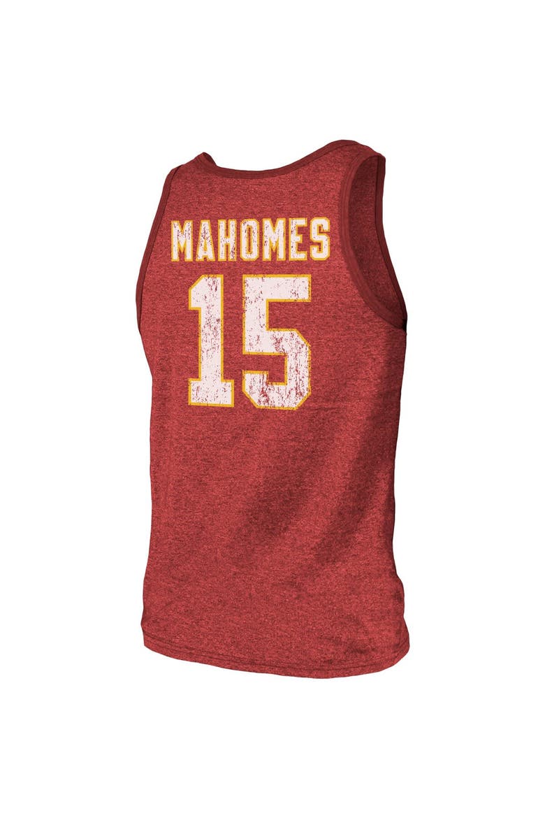 Men's Majestic Threads Patrick Mahomes Red Kansas City Chiefs Name & Number Tri-Blend Tank Top, Alternate, color, Red