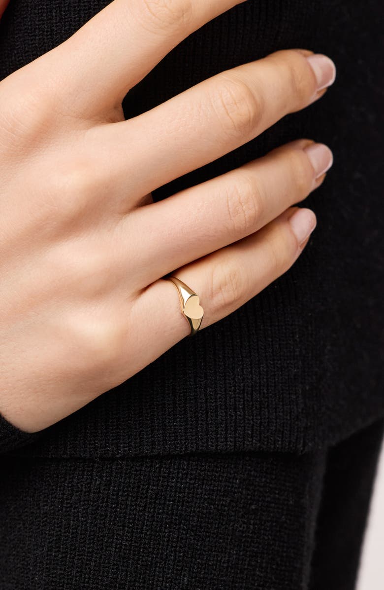 Ana Luisa Solid Yellow Gold - Heart Signet Ring, Alternate, color, Gold