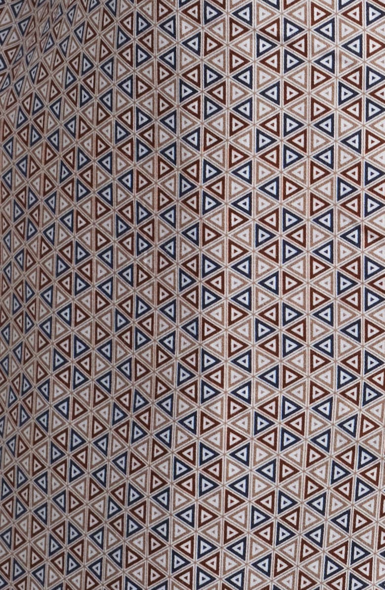 Johnston & Murphy Geometric Medallion Print Button-Up Shirt, Alternate, color, Brown/ Navy