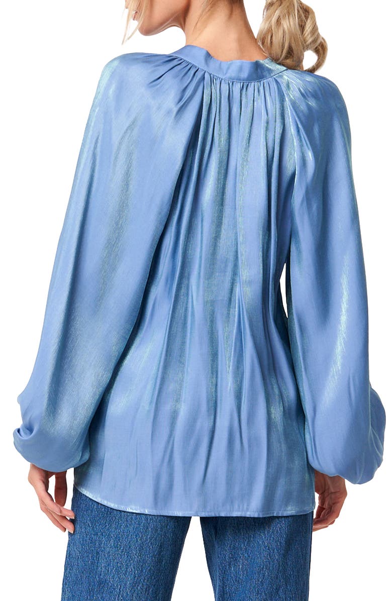 CIEBON Gefina Shimmering Tie Neck Top, Alternate, color, Blue