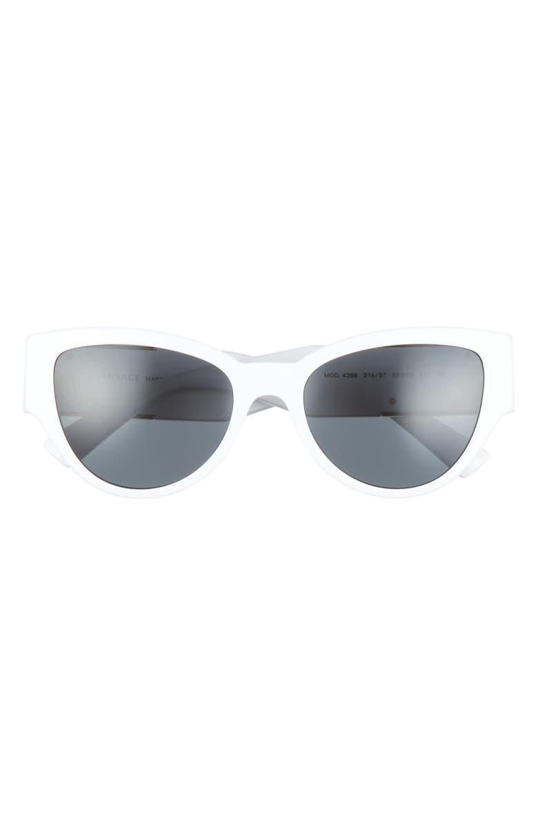 Versace Phantos 55mm Cat Eye Sunglasses, Main, color, White