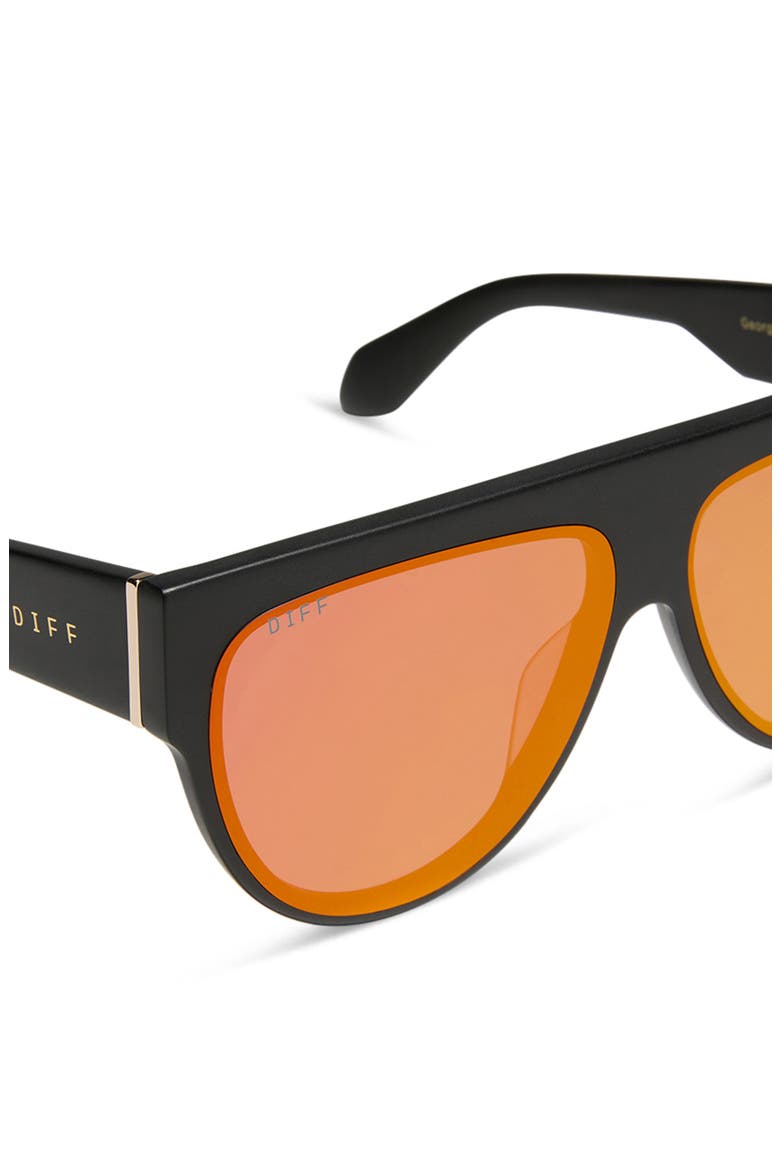 Georgie 58mm Gradient Shield Sunglasses, Alternate, color, MATTE BLACK / RED HOT MIRROR